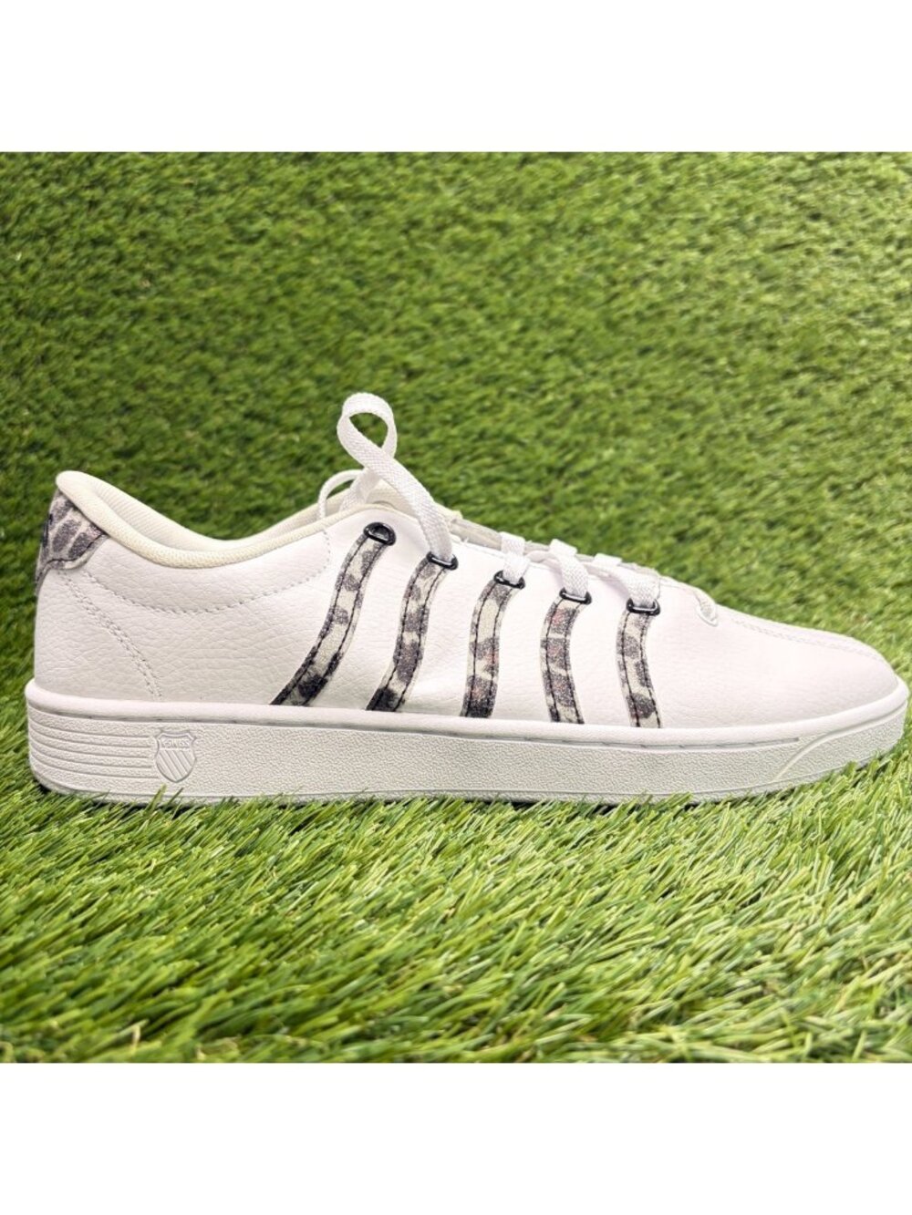 K-Swiss Court Pro II Leopard Womens Size 11 White Black Athletic Shoes Sneakers